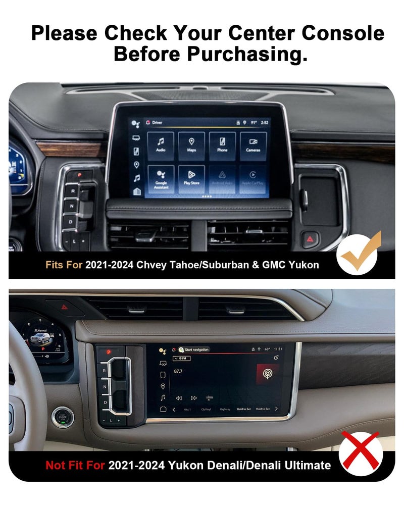 EcoZen 2024 Tahoe Center Console Organizer - For 2021-2024 Chvey Tahoe/Suburban & GMC Yukon Center Console Organizer Tray For 2021-2024 Tahoe/Suburban/Yukon Accessories - Not Fit For Power-Sliding Console - Image 2