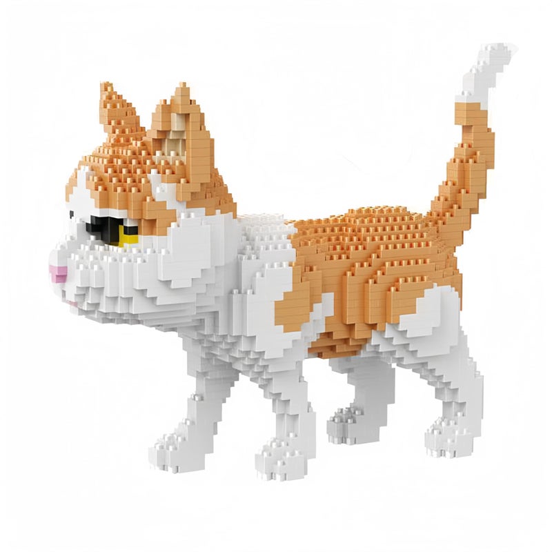 alltogetho Mini Cat Building Blocks Set Yellow Cat Micro Bricks 1400PCS for Adults Collectible Toy for Cat Lovers The Elegance of Life Gift Decorations Choice - Image 3