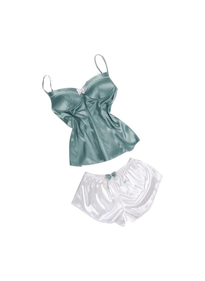 Women's Satin Pajama Sets, 4 Piece of Long and short Sleepwear, Cami Top and Robe. - pzsku/ZA423EBD64992B33D0DB5Z/45/_/1728473314/9c00a781-80a0-4b8e-a26b-c03065dd6051