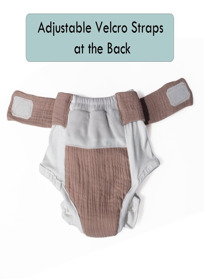Kradyl Kroft Set of 2 Muslin Potty Training Underwear with Padding for Baby | 3 Layer Adjustable Padded Underwear for Infants | Absorbent, Prevents Pee Puddle (Musk and Olive) - Image 4