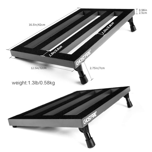 GHOSTFIRE Ghost Fire Guitar Pedal Board Aluminum Alloy 1.3lb Super light Effect Pedalboard16.5''x12.5'' with Carry Bag,SPL-03 - Image 2