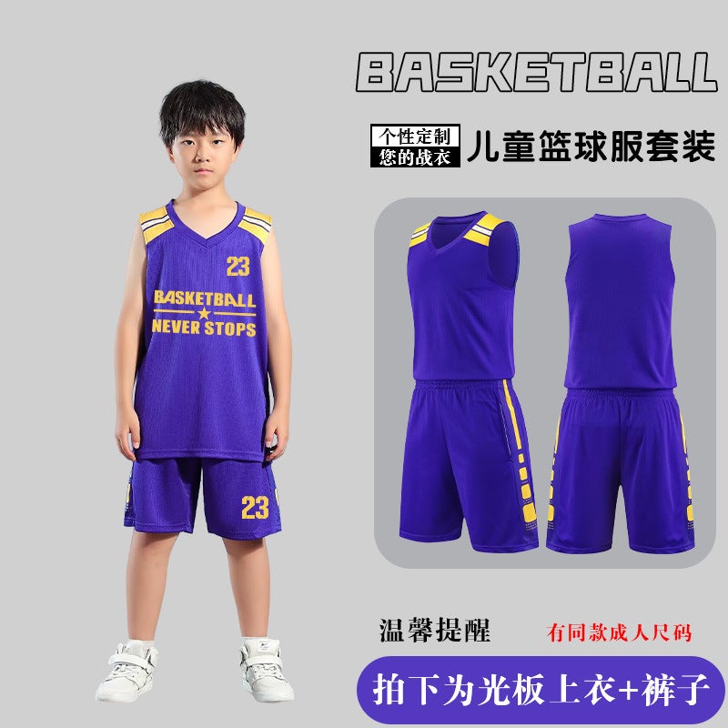 Generic Childrens Basketball Uniform Set Mens Basketball Team Uniform Jersey Basketball Training Camp School Sports Meeting Childrens Basketball Team Uniform Number Printing Purple # a115