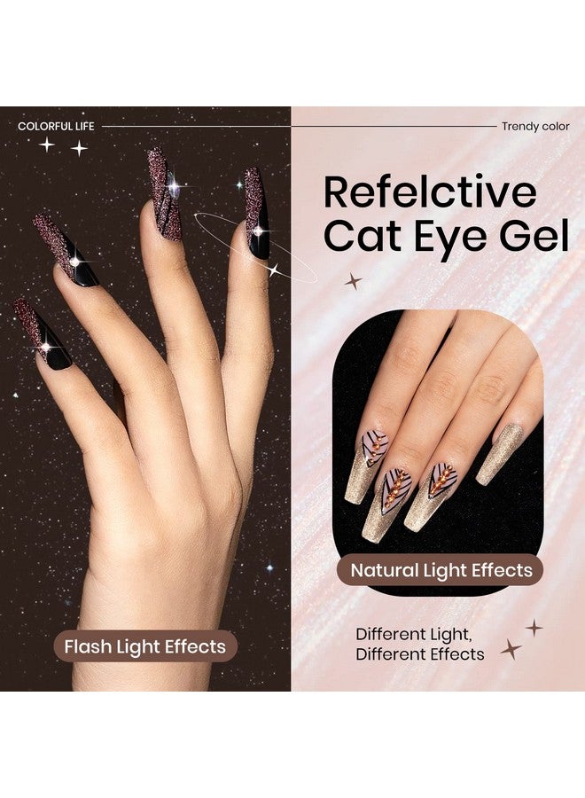 SUPWEE Reflective Glitter Cat Eye Gel Polish Sparkle Shiny Nail Polish Gel 6 Colors Magnetic Gel Nail Polish With Magnecti Stick Varnish Soak Off Uv Gel - Image 3