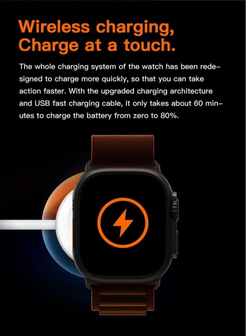 T900 Smart Watch, 1.99" Fast Charging Intelligent Bluetooth Call Smart Watch, Ai Voice Control Smart Health Monitor Watch, Elegant And Durable Outdoors Sport Wrist Watch For Men And Women, (Black)