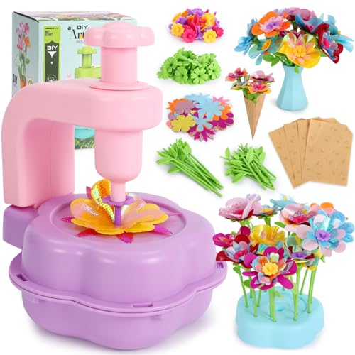 DAISRED Flower Craft Kits Toys for Kids Arts and Crafts for Girls Ages 468 DIY Flower Making Kit for Kids Art Craft Activity Toys Birthday Gifts for 4 5 6 7 8 9 Year Old Girls Boys - Image 1