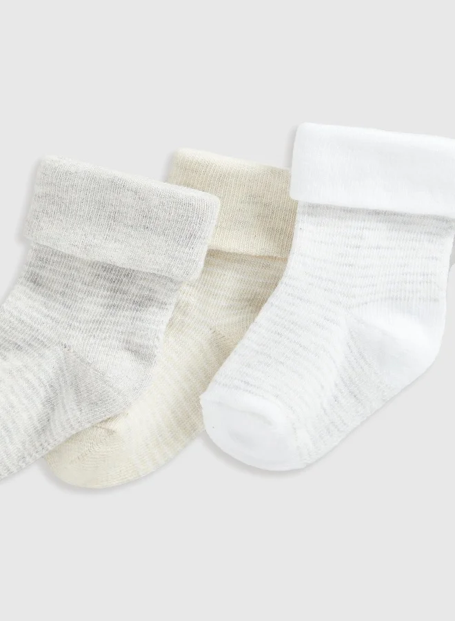مذركير Striped Turn-Over-Top Baby Socks - 5 Pack