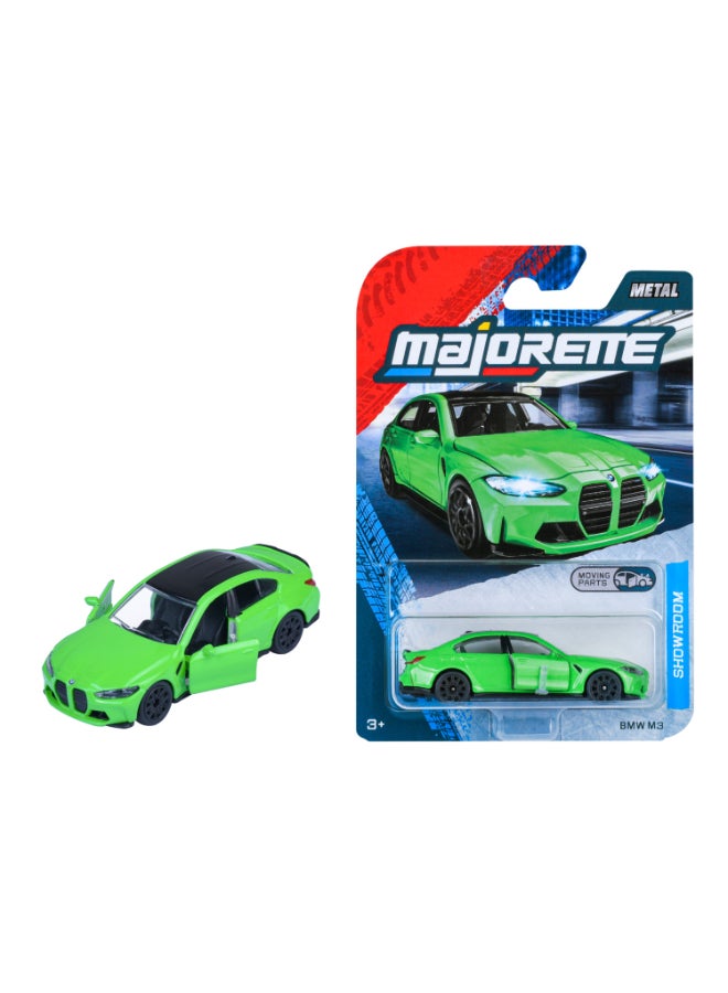 Majorette Showroom Premium BMW M3, Green, 1:64 Scale Diecast Model Car with Opening Parts, Suspension and Free-Rolling Wheels, Officially Licensed BMW Collectible for Ages 3+ - Image 1