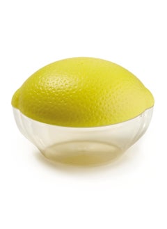 PS-Polystyrene Transparent Yellow Lemon Keeper 12 cm x 9.5 cm x 9 cm|fruits Keeper| Lemon storage box | storage container |BPA Free | Made in Itlay