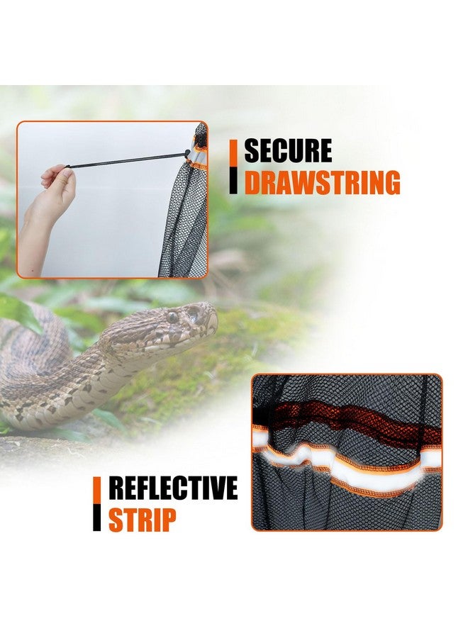 HOMEYA Snake Catcher Net with Secure Drawstring, Rattlesnake Grabber Tool, Reptile Catch Telescopic Pole, 16''-59'' Stainless Steel Extendable Snake Stick&12'' Net Opening for Rattle Snake Removing Catching  - Image 5
