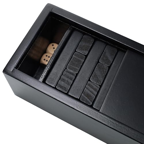 WE Games Wooden Block Stacking Party Game for Adults Painted Solid Color Tumble Tower Wedding Guest Book Alternative Tabletop Games Includes Storage Case 12 inches - Image 5