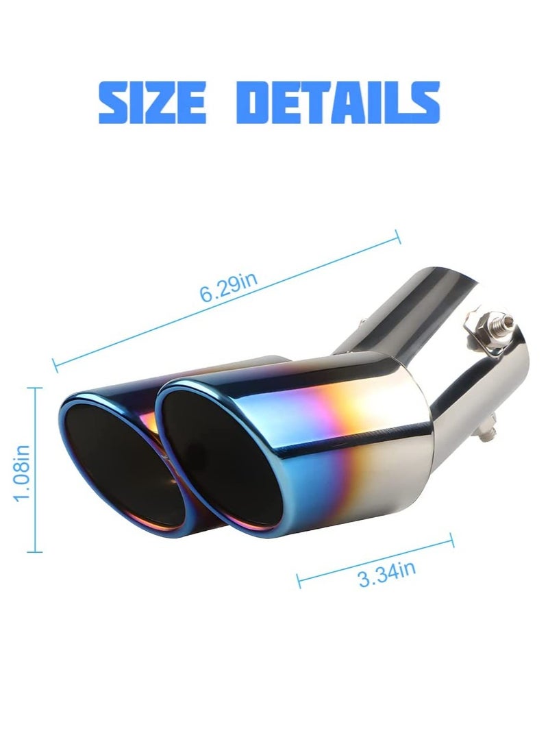 Dual Exhaust Tip Polished Stainless Steel Weld-on Exhaust Tailpipe Vacuum Plating 2.5 Inch Inlet 3.5 Inch Outlet Auto Accessories for Car Pickup Trucks - Image 2