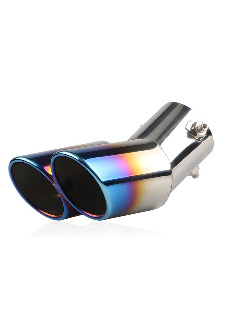 Dual Exhaust Tip Polished Stainless Steel Weld-on Exhaust Tailpipe Vacuum Plating 2.5 Inch Inlet 3.5 Inch Outlet Auto Accessories for Car Pickup Trucks - Image 1