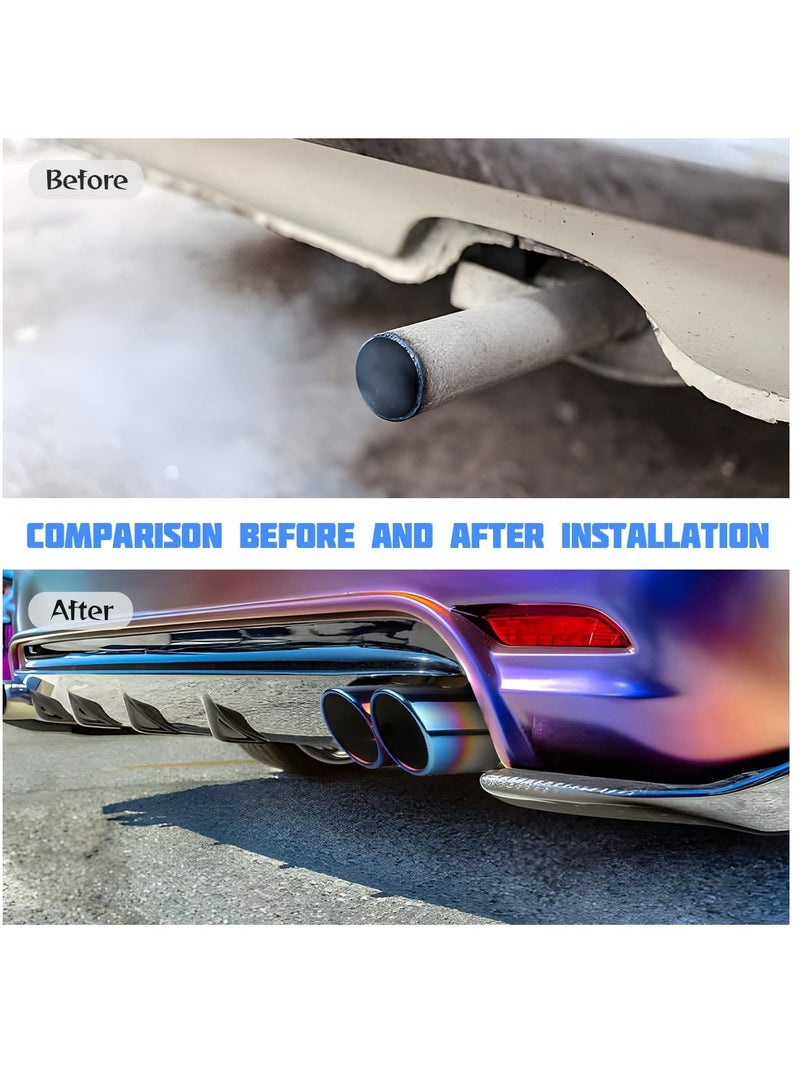 Dual Exhaust Tip Polished Stainless Steel Weld-on Exhaust Tailpipe Vacuum Plating 2.5 Inch Inlet 3.5 Inch Outlet Auto Accessories for Car Pickup Trucks - Image 5