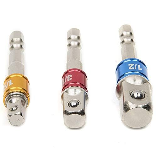 A AND S Tools A AND S TOOLS SHOP 3PcsSet Hex Drill Bit Socket Adapter Drive Electric Impact Driver 3 Size  - Image 5