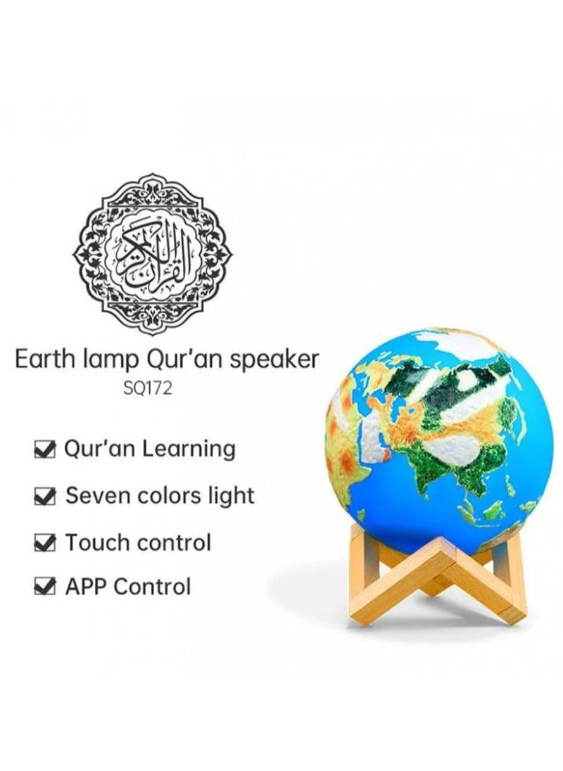 ACHAS - Earth Touch Lamp Portable Quran Bluetooth Speaker With App Control Light - Image 1
