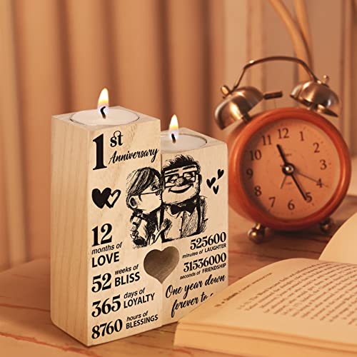 Einanmut 1st Anniversary Wedding Gifts for Wife Girlfriend, Couples Gift Candlestick,1st 1 Year Wedding Anniversary Romantic Gifts for Wife Husband, Presents for Girlfriend Boyfriend,One Year for Her Him - Image 4