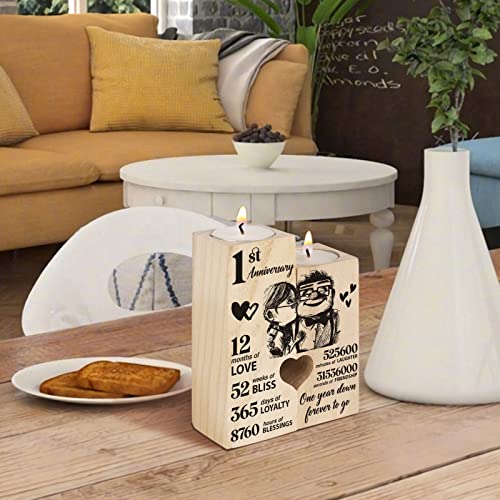 Einanmut 1st Anniversary Wedding Gifts for Wife Girlfriend, Couples Gift Candlestick,1st 1 Year Wedding Anniversary Romantic Gifts for Wife Husband, Presents for Girlfriend Boyfriend,One Year for Her Him - Image 3