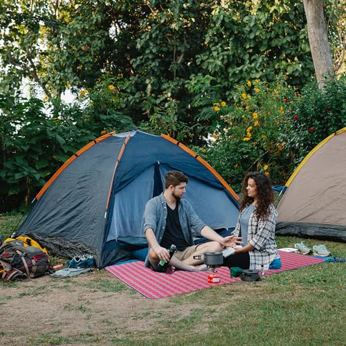 Wind Tour Waterproof Picnic Blanket with Carry Strap - Foldable Sandproof Outdoor Mat for Camping, Beach, Park - 59" x 71",Red (Single Mat) - Image 3
