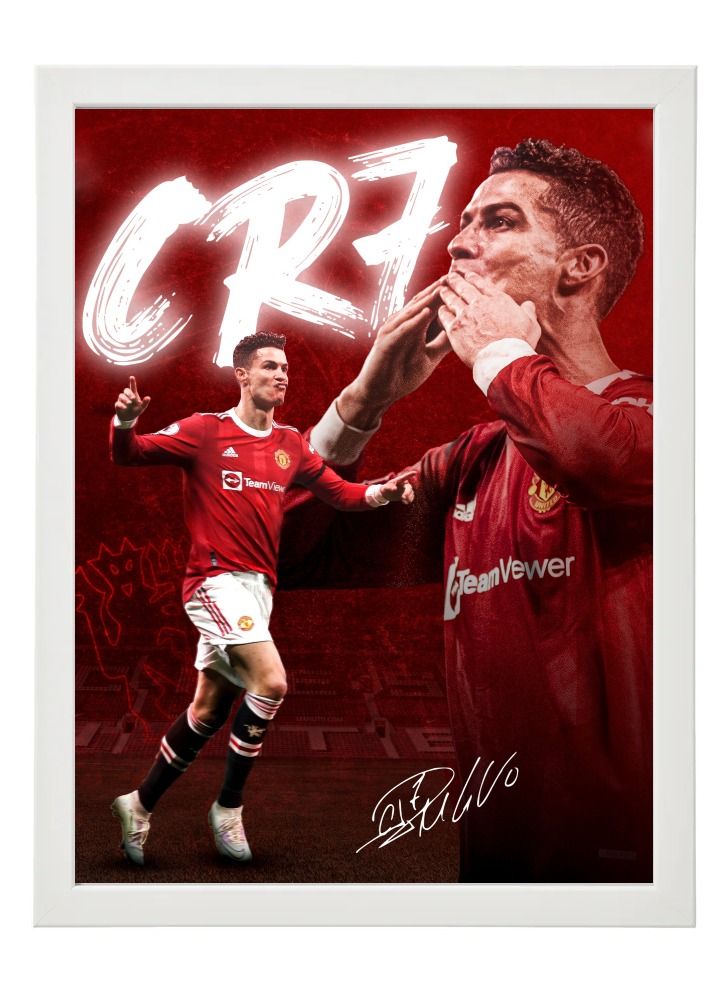 بوستر رونالدو مانشستر يونايتد مع اطار 30×40 سم