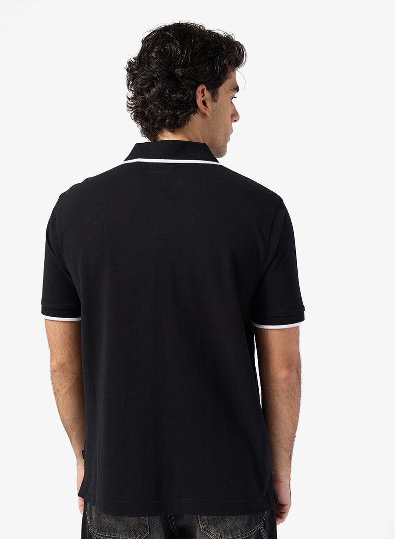 جس قميص بولو مطرز بأكمام قصيرة - Image 2