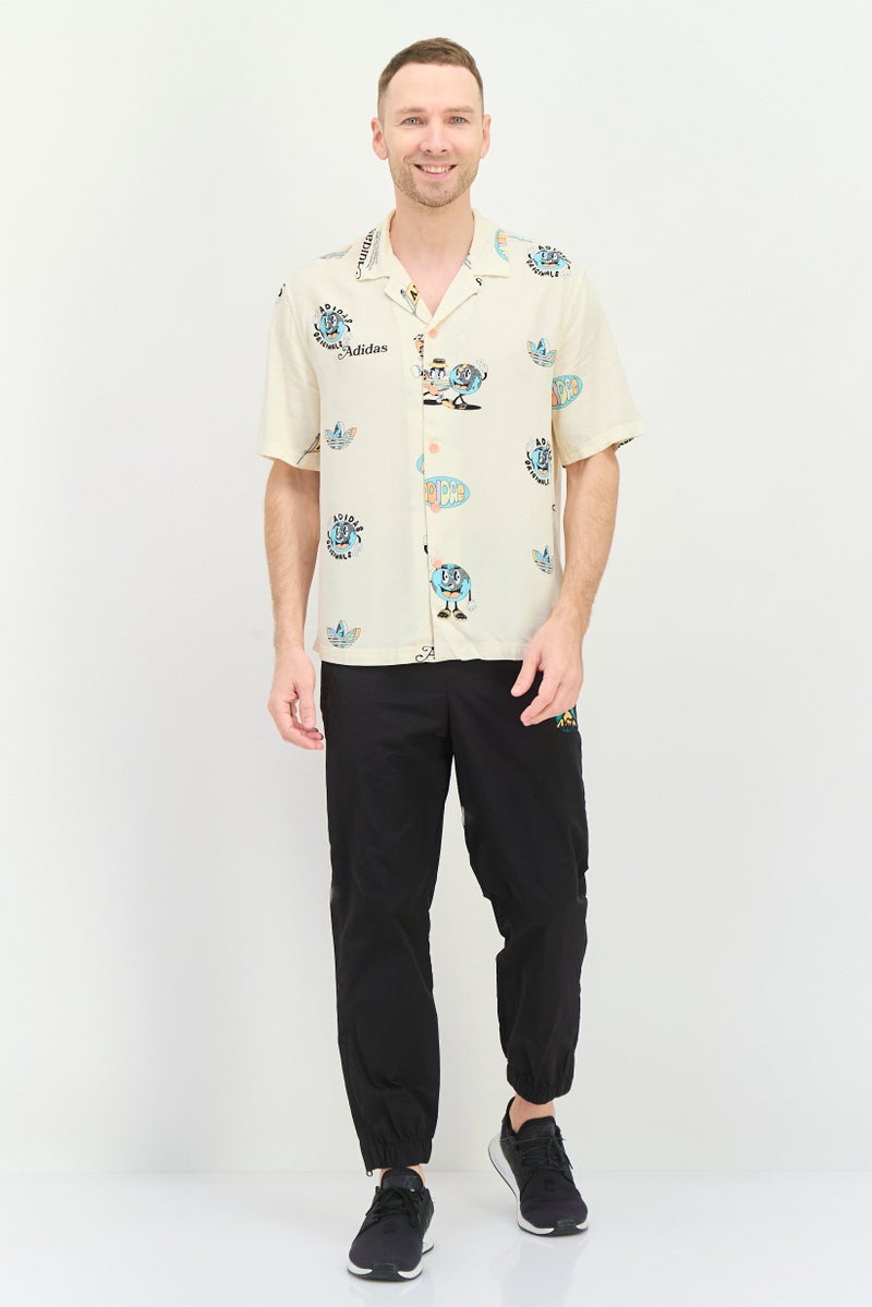 adidas Originals Men Sportswear Fit Short Sleeves Outdoor Polo Shirt, Cream  - Image 4