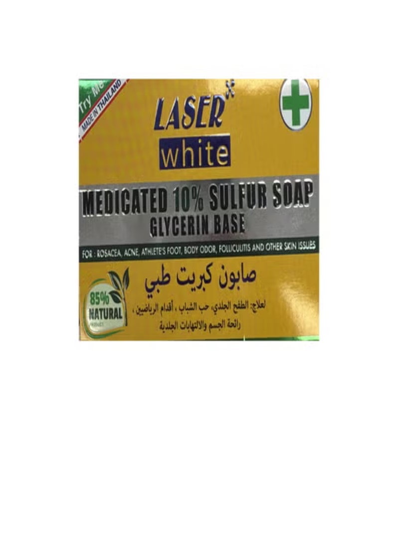 laser white medicated 10% sulfur soap 100 g - Image 2