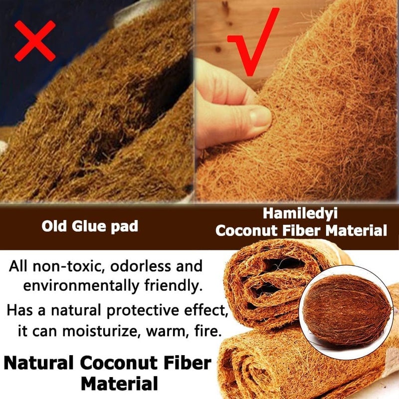 Hamiledyi Reptile Carpet Natural Coconut Fiber Tortoise Carpet Mats for Pet Terrarium Liner Reptile Supplies for Lizard Snake Chameleon Turtle Bedding Bunny Rabbit Mat (4 x Sheets) - Image 3