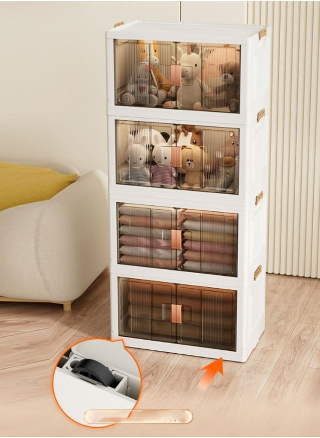 keke 4 Tier Convenient Assembly-Free  Storage Cabinet for Household Snacks, Toys, Clothes, and Book  - Image 5