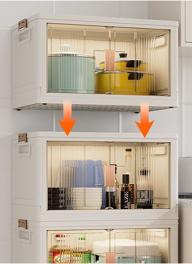 keke 4 Tier Convenient Assembly-Free  Storage Cabinet for Household Snacks, Toys, Clothes, and Book  - Image 3