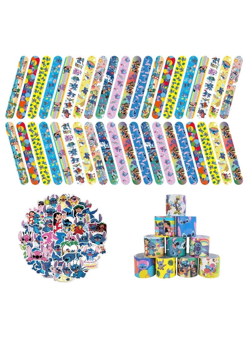FRUITFUL PARTY 90pcs Stitch Party Favors, 40pcs Stitch Bracelets and 50pcs Stitch Stickers - Lilo & Stitch Party Favors for Stitch Birthday Party Supplies - Image 1