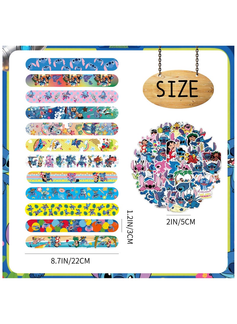 FRUITFUL PARTY 90pcs Stitch Party Favors, 40pcs Stitch Bracelets and 50pcs Stitch Stickers - Lilo & Stitch Party Favors for Stitch Birthday Party Supplies - Image 3
