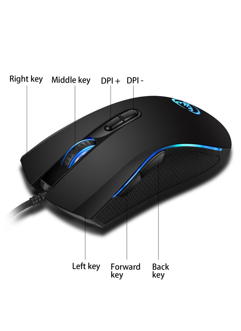 HXSJ A869 Wired Gaming Optical Mouse Black  - Image 2