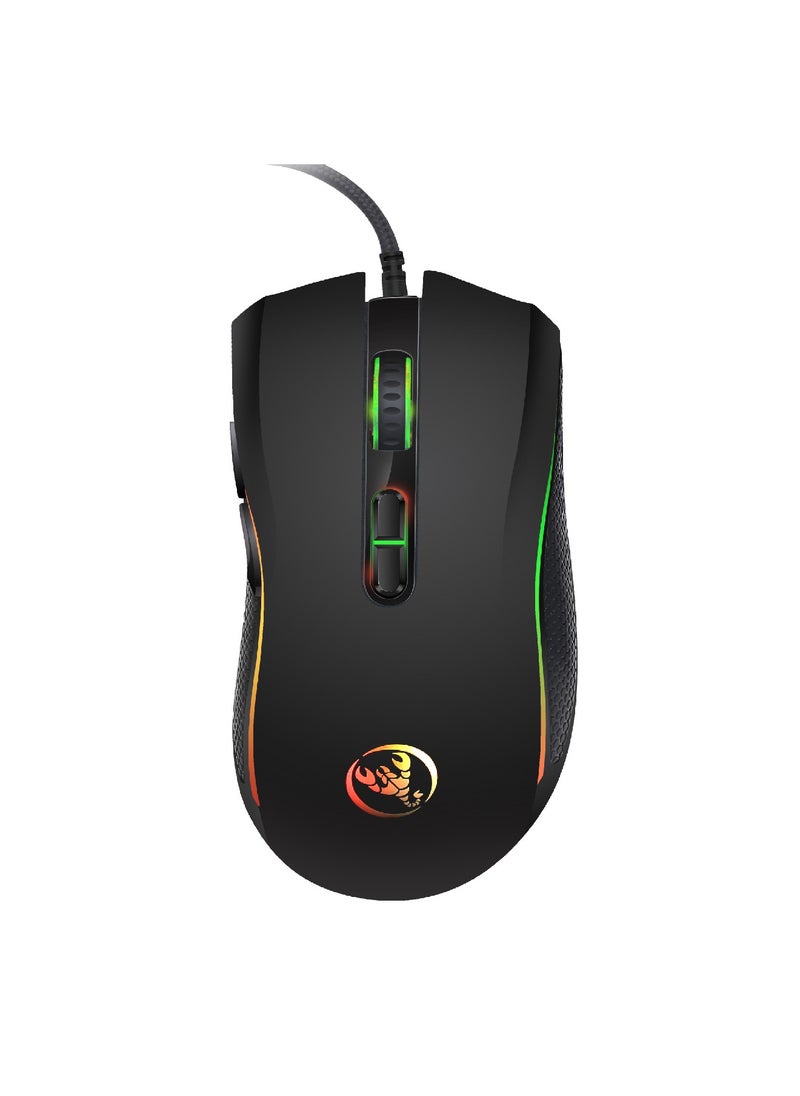 HXSJ A869 Wired Gaming Optical Mouse Black  - Image 3
