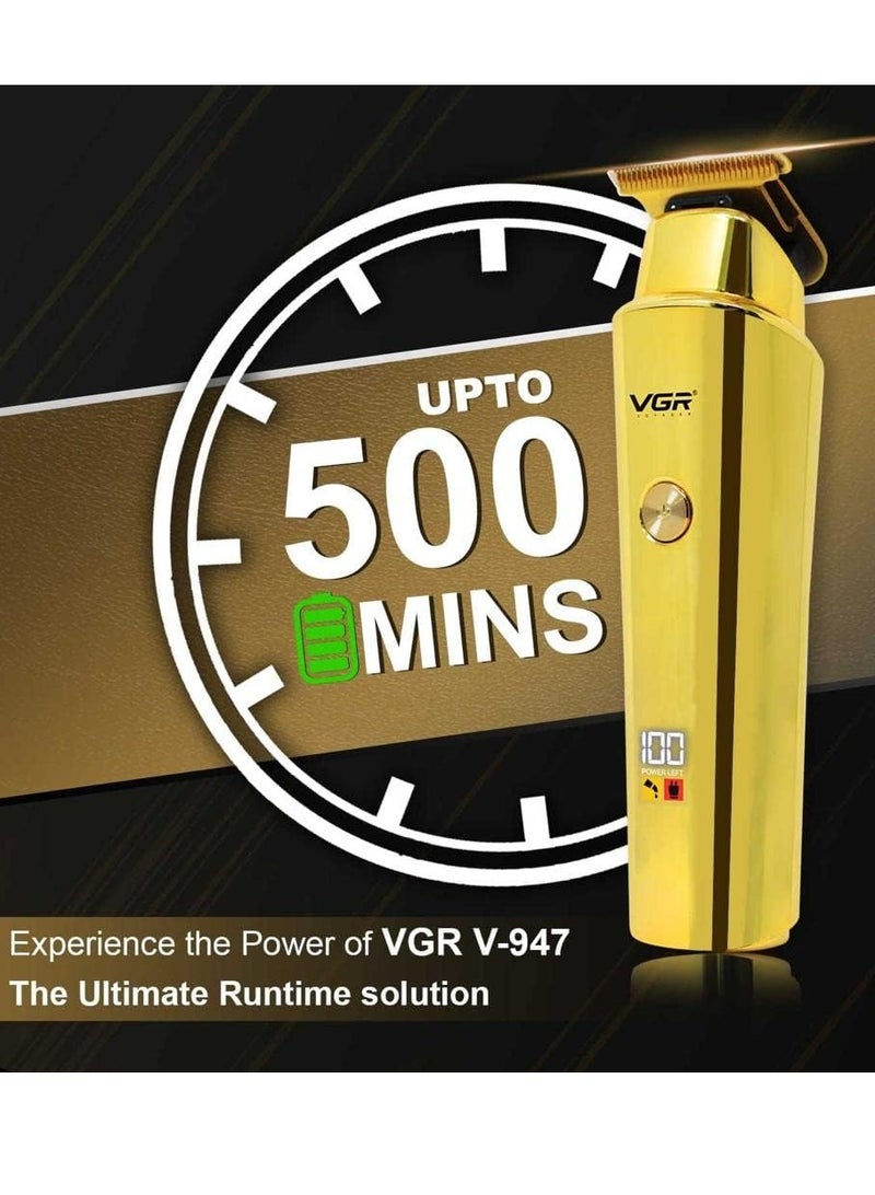 VGR V-947 Professional hair trimmer  Runtime: 500 minutes , 3 pcs guide comb , Cleaning brush , Lubricating oil , USB charging function - Image 2
