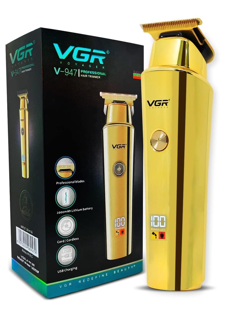 VGR V-947 Professional hair trimmer  Runtime: 500 minutes , 3 pcs guide comb , Cleaning brush , Lubricating oil , USB charging function - Image 1