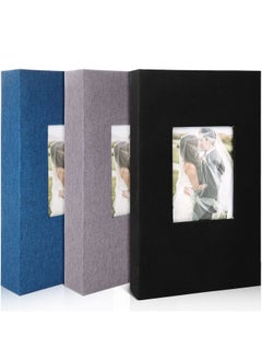 Marspark 3 Pieces Photo Album For 4X6 300 Photos Picture Linen Cover Photo Book Picture Book For Wedding Family Anniversary Baby3 Colors  - Image 1