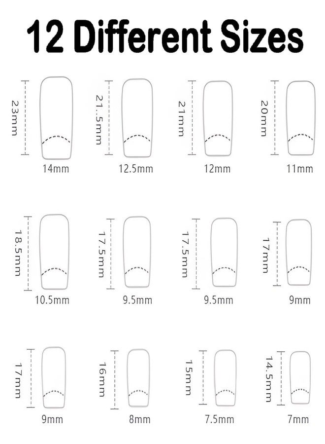winthrop Press On Nails Medium Length Square Fake Nails, Fashion Starry Night Sky Glitter Acrylic Full Cover False Nails Set, Natural Perfectly Reusable Stick On Nails Suitable for Women Girls - Image 5