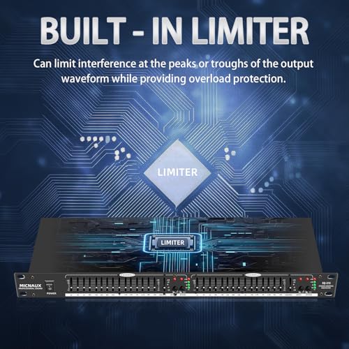 MICNAUX Stereo Equalizer for Home Audio System, Dual Channel 15-Band Graphic Equalizer Professional Rack Mount DJ EQ, Noise Reduction - EQ215 - Image 2