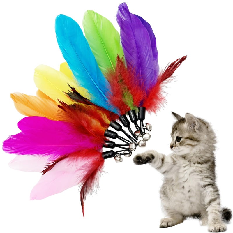 CATENEED Cat Feather Toys Refill Cat Wand Replacement Feathers, 16 PCS Cat Toy Feather Refills, Cat Wand Attachments Feathers for Cat Toys - Image 4