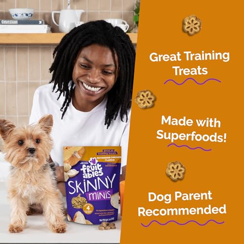 Fruitables Skinny Minis Dog Treats, Healthy Pumpkin Treat for Dogs, Low Calorie & Delicious, Puppy Training, No Wheat, Corn or Soy, Made in the USA, Rotisserie Chicken Flavor, 5oz - Image 2