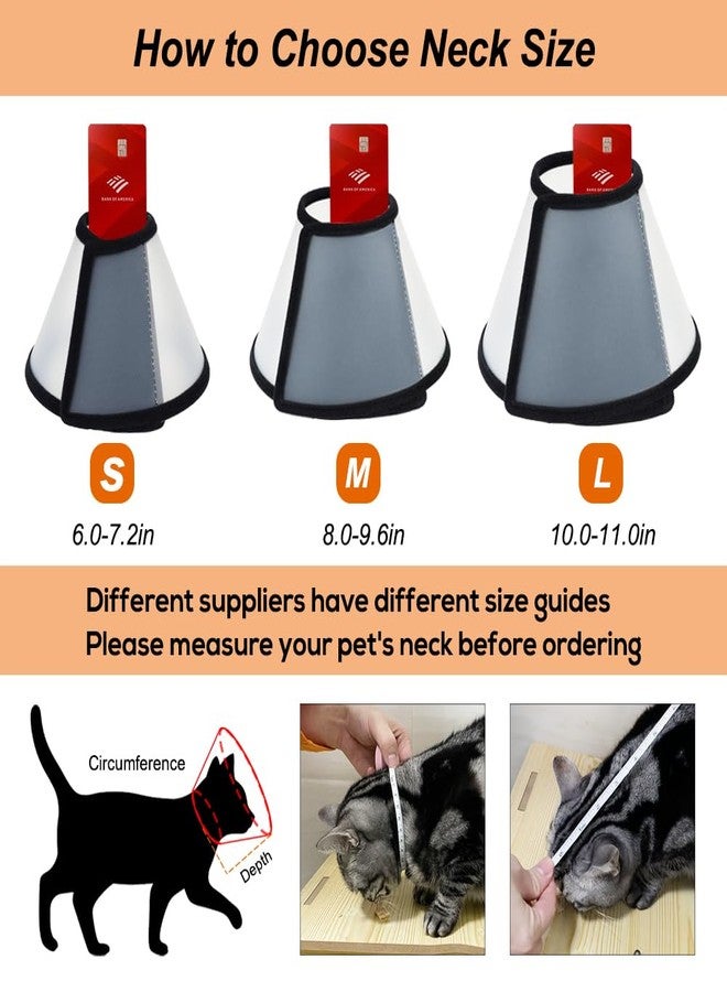 Vivifying Cat Cone Collar- Lightweight Soft Edge Recovery Cone for Small Cats, Adjustable Plastic Elizabethan Anti-Lick E-Collar for Post-Surgery Protection (S, Neck Fit Range 5.6-6.8Inches) - Image 4