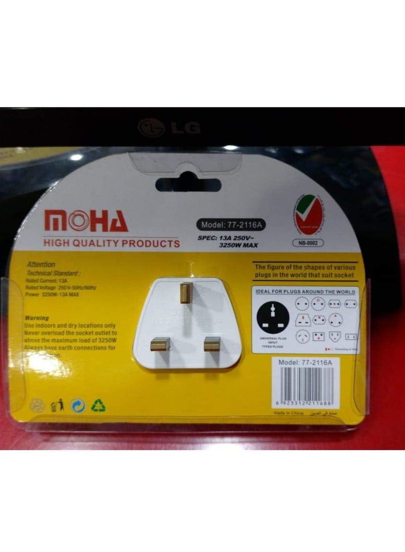 موها مقبس عالمي متعدد الاتجاهات محول توصيل مباشر 77-2116 لا يوجد مخرج USB
