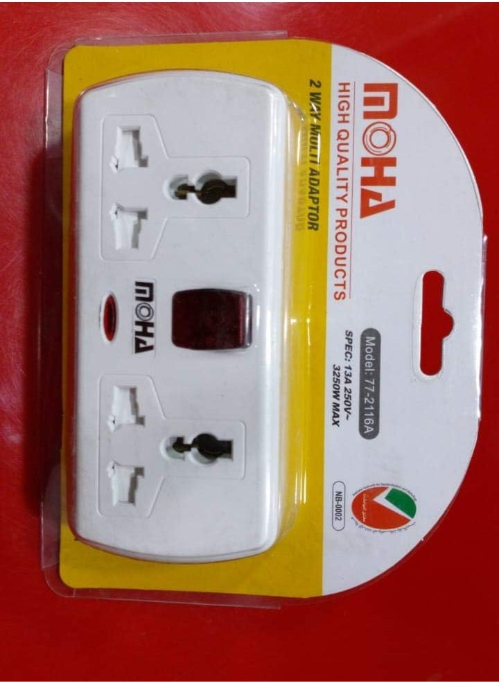 MOHA MOHA Universal Socket Multiway Direct Plug in Adaptor 77-2116 No USB Out Put  - Image 3