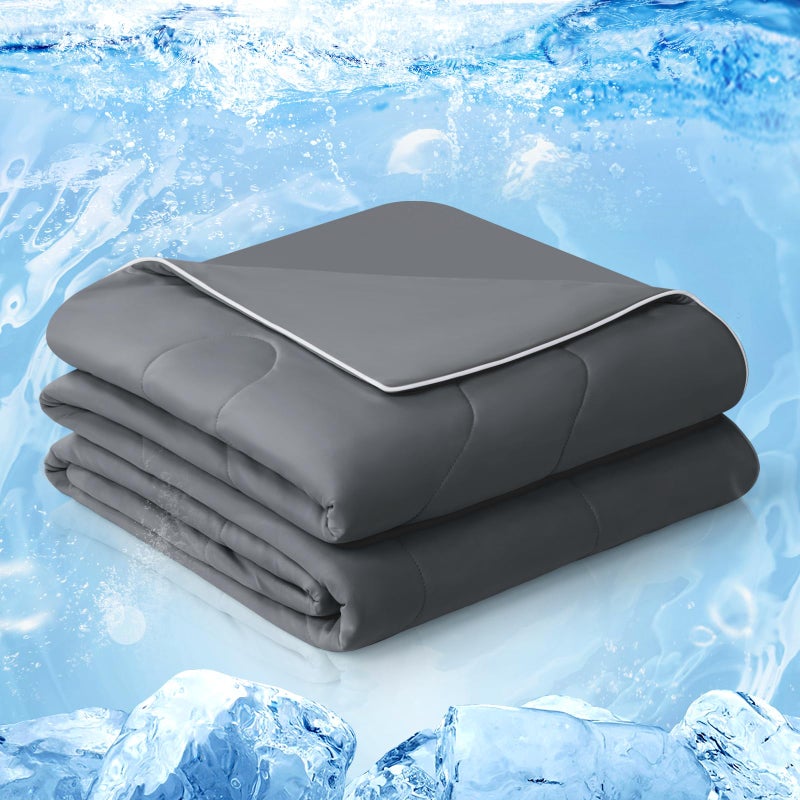 EASELAND Cooling Comforter King, 2026 Cloud-CHILL TECH | Q-MAX 0.45+, Double-Sided Cool Design Soft Fluffy Cooling Blanket for Night Sweats Hot Sleeper (Dark Gray, King(108"x90")) - Image 1