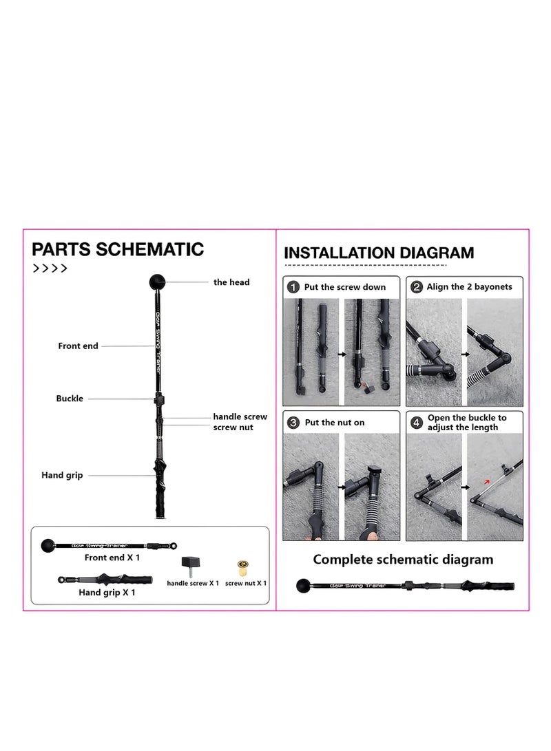 SYOSI Golf Swing Trainer Adjustable Portable Golf Training Tool Postural Correction Aid Improve Hinge Forearm Rotation Shoulder Beginners Improve Golf Swing Exerciser Training Aid - Image 3