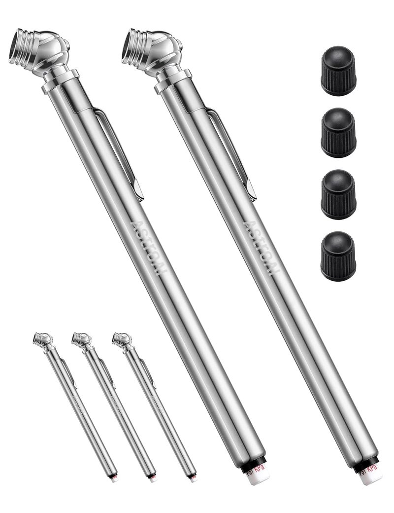 AstroAI 5 Pack Pencil Tire Pressure Gauge (10-75PSI) Stainless Steel Body and Metal Nozzle for Vehicles - Image 1