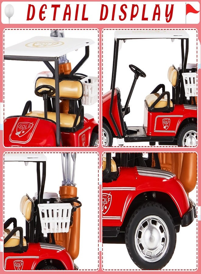 Leitee 21 Pcs Golf Cake Topper Golf Cake Decoration Golf Cupcake Topper Include Mini Golf Cart Toy Red Flag Golf Ball Green Tree Golf Club Sun Umbrella for Golf Themed Birthday (Red,Classic) - Image 3