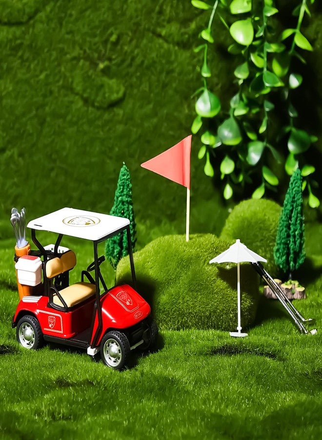 Leitee 21 Pcs Golf Cake Topper Golf Cake Decoration Golf Cupcake Topper Include Mini Golf Cart Toy Red Flag Golf Ball Green Tree Golf Club Sun Umbrella for Golf Themed Birthday (Red,Classic) - Image 5