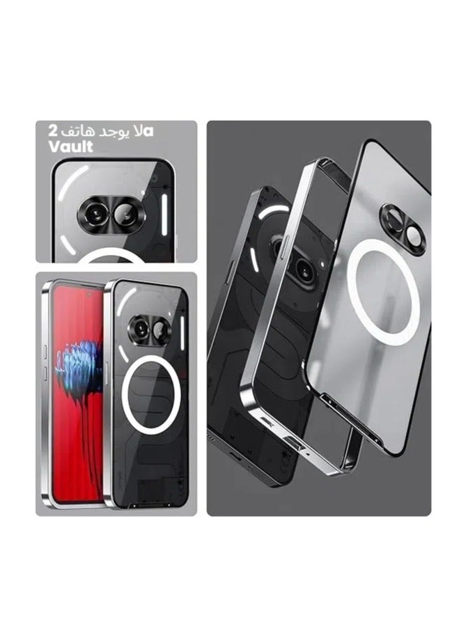 Magnetic Case Compatible with Nothing Phone 2a u0026 2a Plus,Compatible with MagSafe Case Metal Frame + PC Frosted Back Cover with Camera Protection - Image 2