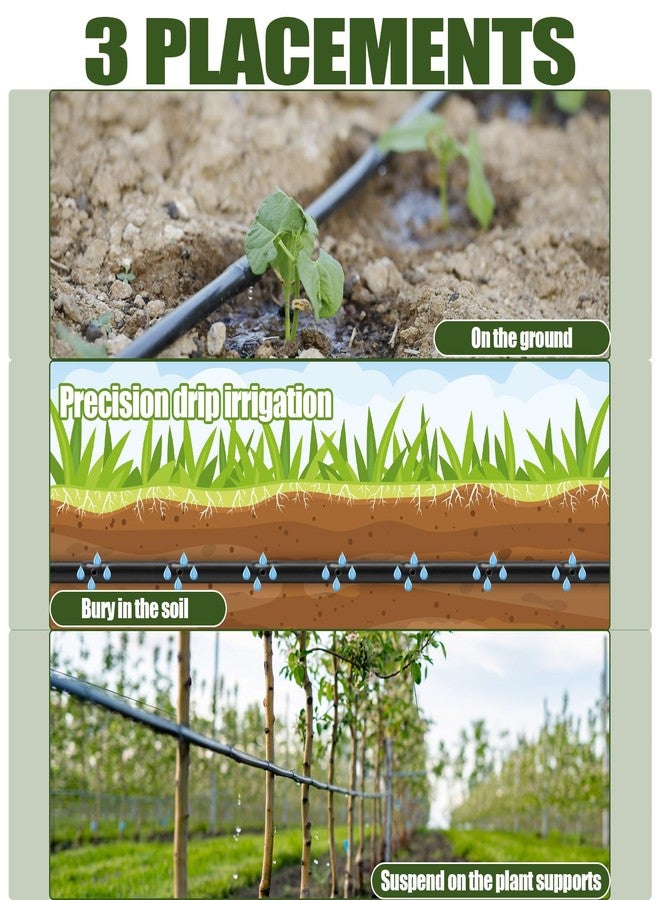 Innconee 1/4 Inch Drip Irrigation Tubing Hydroponics Dripline Hose with 6 Inch Emitter Spacing Irrigation Drip Line Emitter Tubing for Gardens Efficient Raised Beds Flower Watering(Black,150 ft) - Image 5